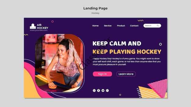 Free PSD table hockey landing page design template